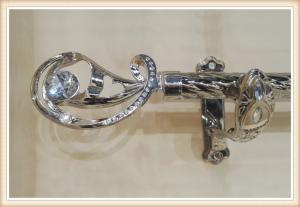 Quality Classical delicate crystal zinc alloy curtain rod finials for home decoration wholesale