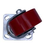 4 Inch Red Cast Iron Caster Wheel Swivel PU Casters Heavy Duty Casters