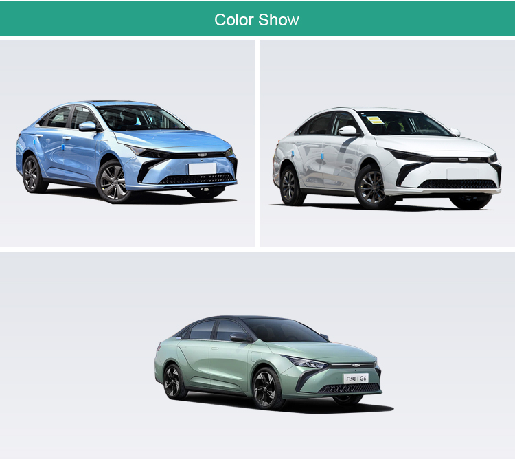 480km Range 2023 EV Electric Car Geometry G6 Design Battery Energy Auto 4-door 5-seat Body Structure