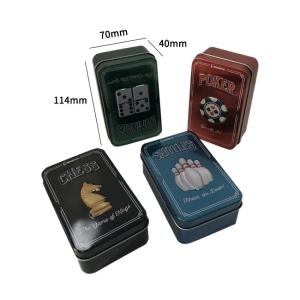 Quality Playing Cards Dominoes Tinplate Tin Cans Packaging Metal Containers Customized wholesale