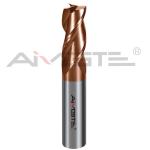 Copper Coating Carbide End Mill 4mm - 32mm 3 Flute End Mills For Carbon Steel