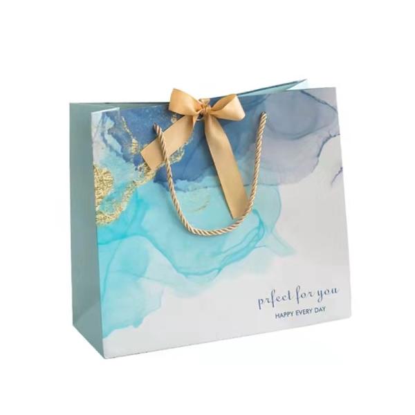 Cheap Coated Paper Custom Printed Gift Bags With Handle Offset printing for sale