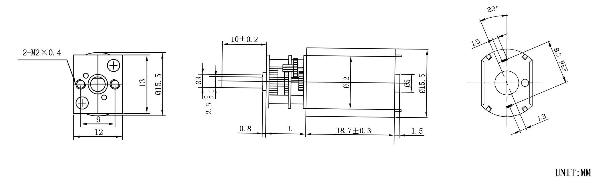 13mm 6V 100RPM  Miniature Gear Motor High Torque Gearbox For Express Cabinet Lock Dimensions