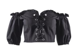 Quality Custom Clothing Factory China Women'S Sexy Slim Fit Off Shoulder Half Sleeve Blouse Tops With Zipper wholesale