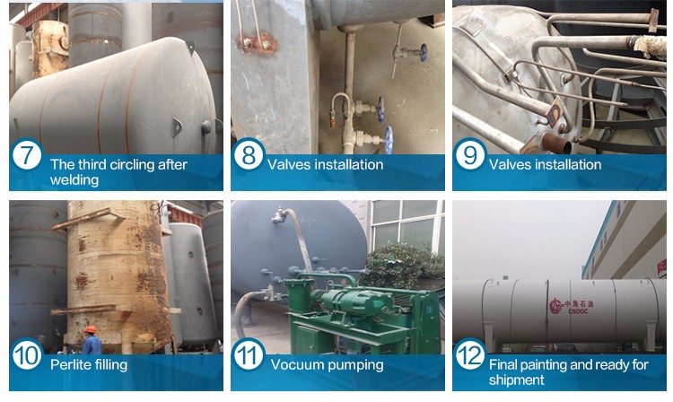 Stainless steel liquid oxygen transport truck air compressor storage tank liquid nitrogen filling vacuum tank for sale