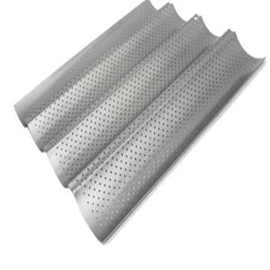 Quality RK Bakeware China Foodservice NSF Aluminum 3 Grooves French Bread Baguette Baking Trays wholesale