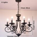 Vintage Loft Retro Chandelier Beige Black Color Vintage lustre American Candle