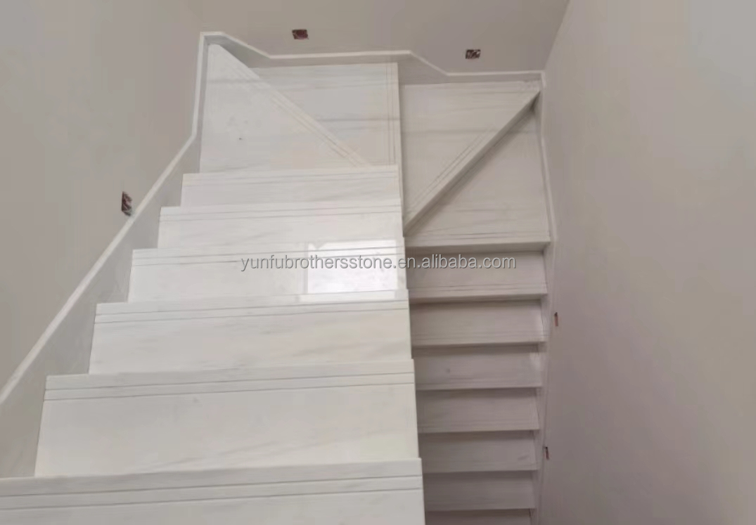 Indoor Villa Modern Natural Stone Stairs Design for Polished Straight Steps