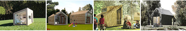 2pcs Fire Proof Garden Office Studios Custom Design ISO9001 Prefab Garden Offices