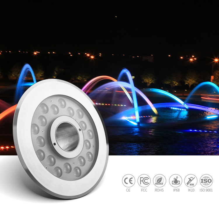 316L RGB 23W 800LM LED Underwater Swimming Pool Lights Outdoor DMX512