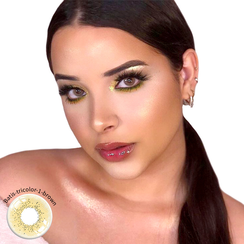 Odm Colored Moonlight Brown Colored Contacts Lenses For Dark Eye