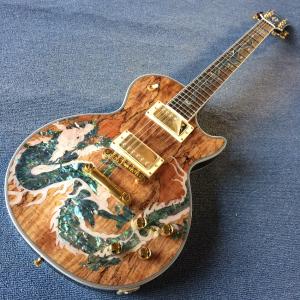 Quality New high-quality custom LP electric guitar, Abalone Dinosaur inlaid fingerboard &amp; body custom LP Electric guitar, free s wholesale
