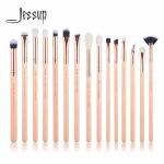 Jessup Wood Handle Essential Eye Makeup Brushes Glossy Aluminum Ferrule