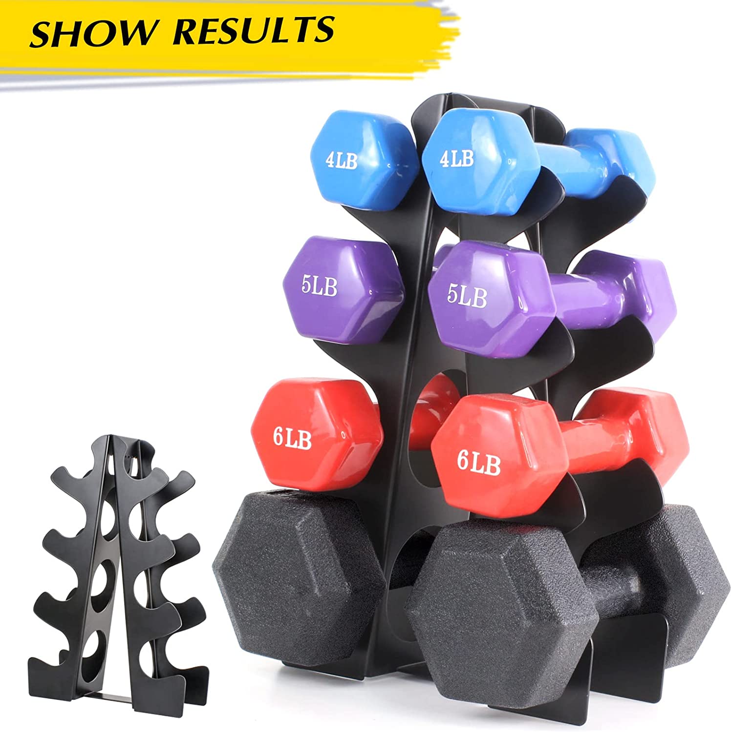 3 Tier Weight Rack for Dumbbells Tree Shape Dumbbell Storage Rack Nonstandard Metal