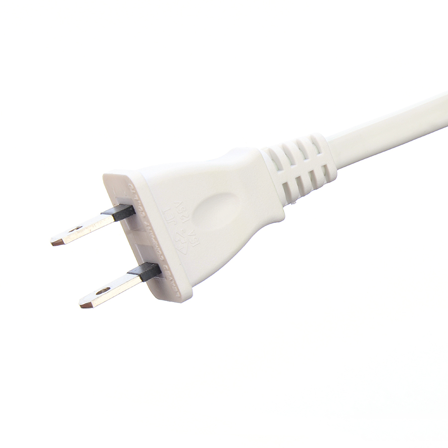 2X2mm2 Oxygen Free Bared Stranded Copper Conductor JET 2 Pin Plug Male End Type Japan PSE Standard Laptop Extension Cord