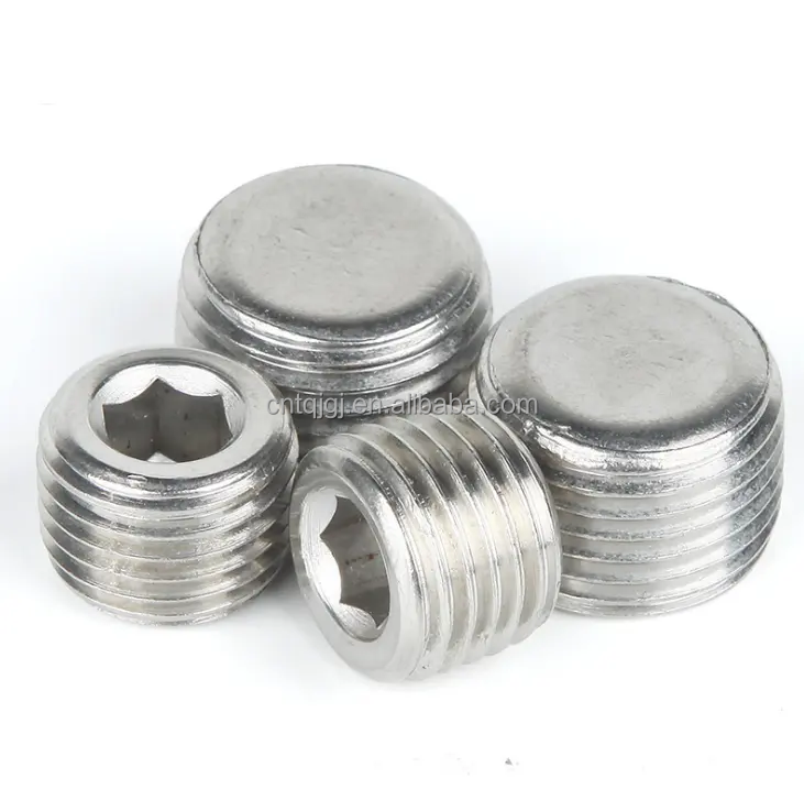 ZINC Plated Hydraulic Screw Hexagon Socket Pipe Plug Tapered Thread M8 M10 DIN906 for Industrial Pipe Connections