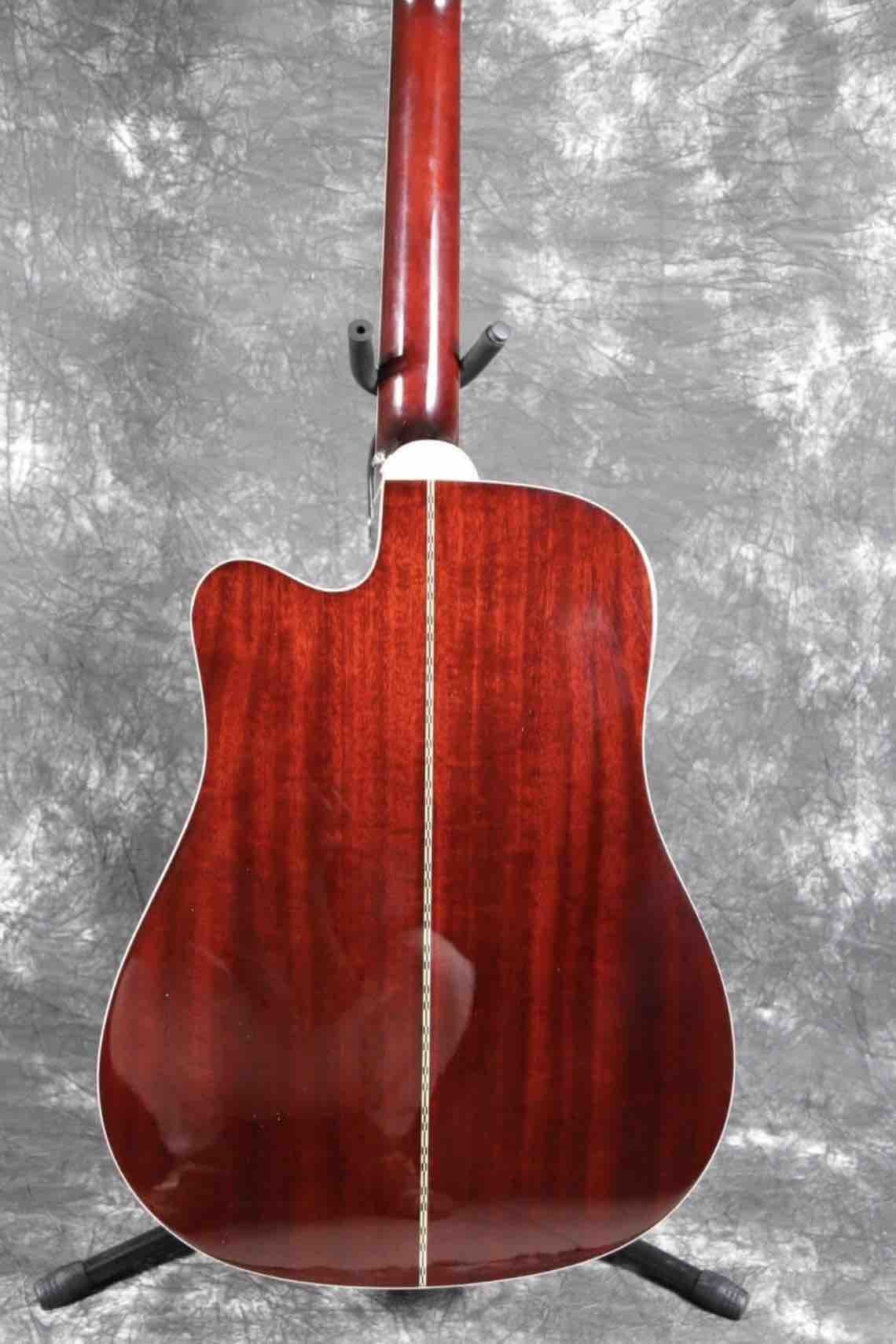 Grand 12 Strings 41'' Electric Acoustic Guitar Solid Spruce With Fishman 101 EQ Chrome Hardware Wine Red Color