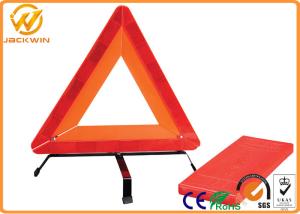 Quality High visibility Vehicle Reflective Warning Triangle PMMA / ABS Reflector Steel Legs wholesale