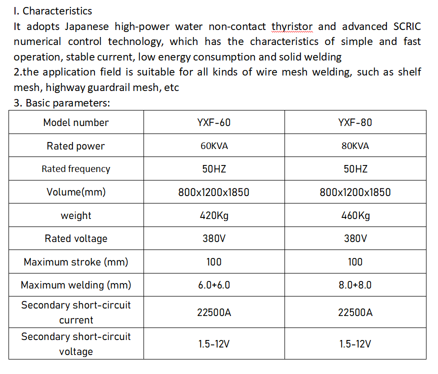 YXF-80 Pneumatic Platoon Welding Machine Engine-Powered Spot Welder for Welded Mesh