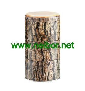 Quality 3-Section Woodgrain Gift Tin Storage Box Tea Canister wholesale