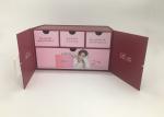 Magnetic Flap Color Printed Rigid Gift Boxes / Two Door Drawer Branded Packaging