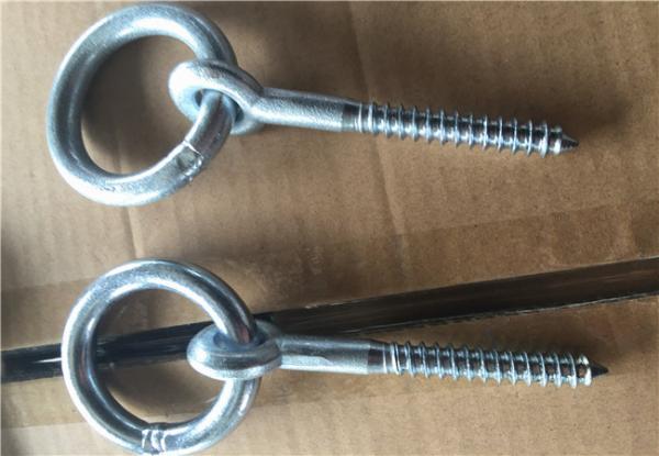 Cheap E - Coated Steel Wood Screw Eye Hook Screws With Ring Custom Black Color for sale