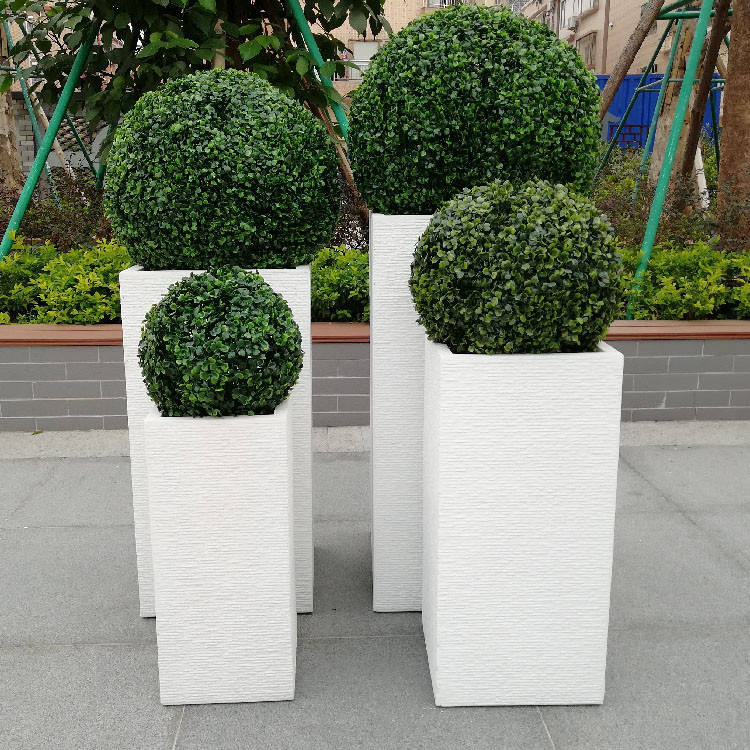 Indoor Outdoor Fiber Clay Flower Pot Light Weight Fibre Clay Plant Box For Garden