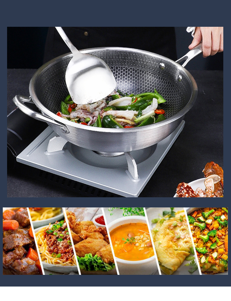 Honeycomb Nonstick Fry Pan Stainless Steel For Home Kitchen