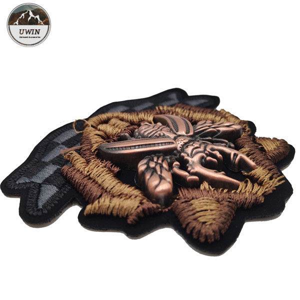 3D Handmade Custom Made Embroidered Patches With Stitch Border Style