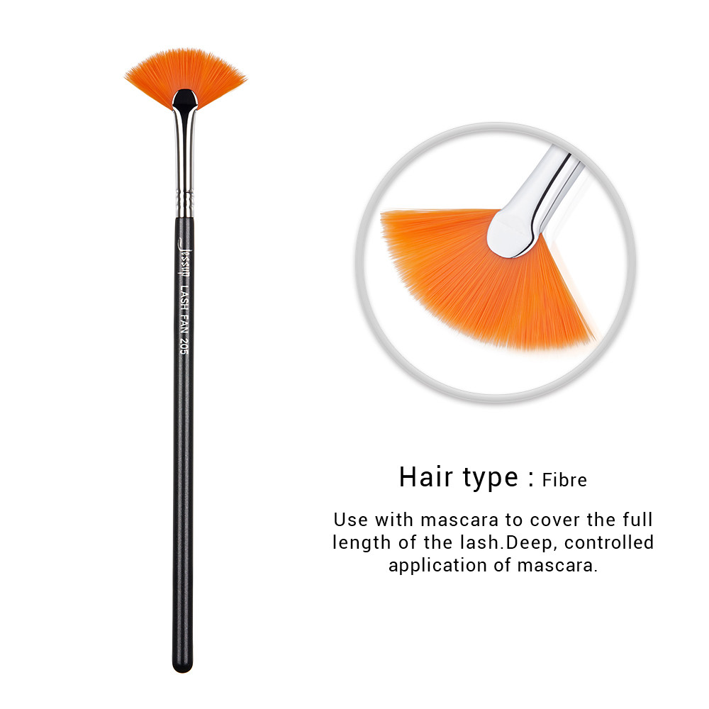 Multi Lacquered Wood Handles Lash Fan Brush Mini Serrated Mascara Fan Brush