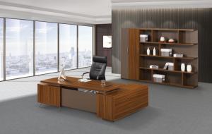 Quality 200cm Brown Office Desk With Storage , Modern Office Desk Return Extension Type wholesale