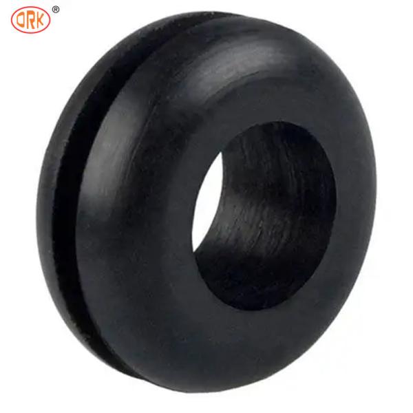 Custom Heat Resistance Black Silicone Rubber Hole Grommets Plug / Rubber Cable