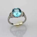Fashion Jewelry 925 Silver 9mmx11mm Oval Amethyst Gemstone Ring with Cubic
