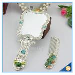 Castle design Handle Mirrors Delicate Metal Hand Cosmetic Mirrors Handle Mirror
