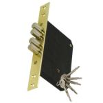 Black Painting Mortise Lock Body 4 Cylindrical Tongue With 5 Cross Keys