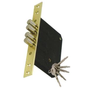 Quality Black Painting Mortise Lock Body 4 Cylindrical Tongue With 5 Cross Keys wholesale
