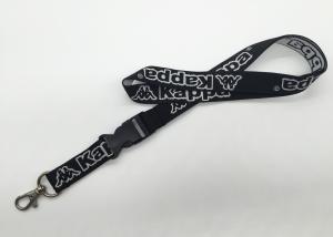 Quality Kappa Black White Color Custom Woven Lanyards For Any Company Logo wholesale