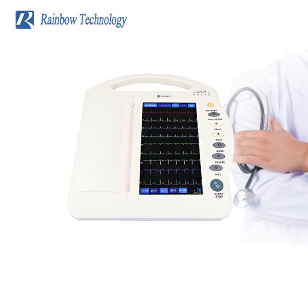 Handle Medical Electrocardiogram Machine Automatic Digital Touch Screen 10.1