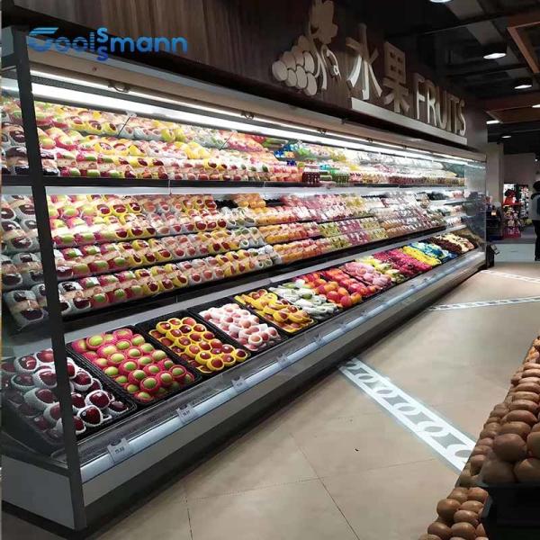 Customizable Open Display Chiller Fruit Vegetable Beverage Cabinet Freezer 1.25m