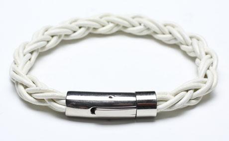 Leather Bracelet, Stainless Steel Clasp