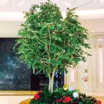 Large Ficus Foliage Artificial Landscape Trees With Lush Green Leaves No
