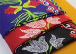 Blue Red Yellow Polyester Digital Printed Fabric Colorful Flower For Garment