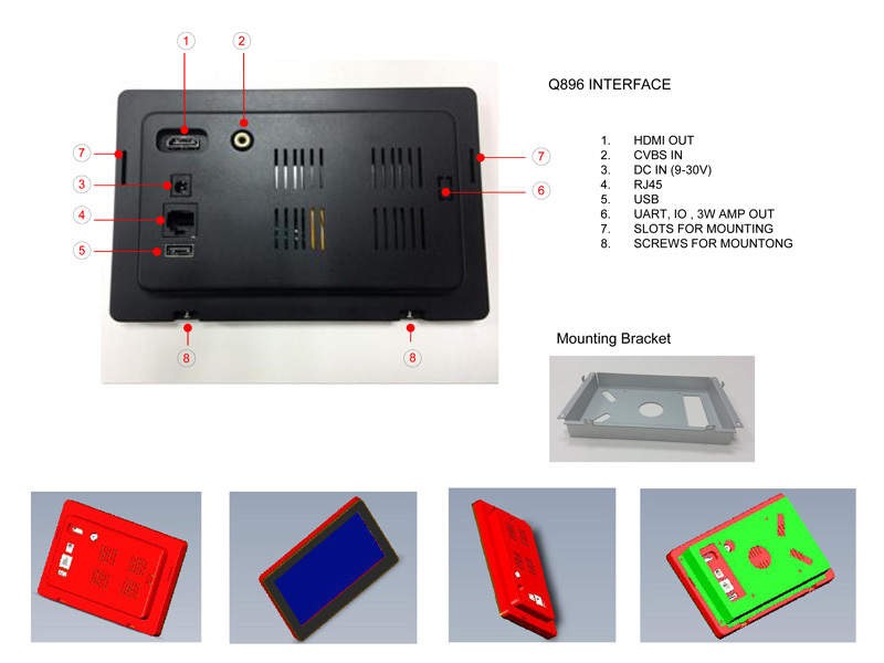 7 Inch Android In Wall Screen With Google Play Store, WIFI For Security