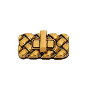 Quality Rectangular Woven Tote Bag Metal Twist Lock Gold Handbag Purse Lock wholesale