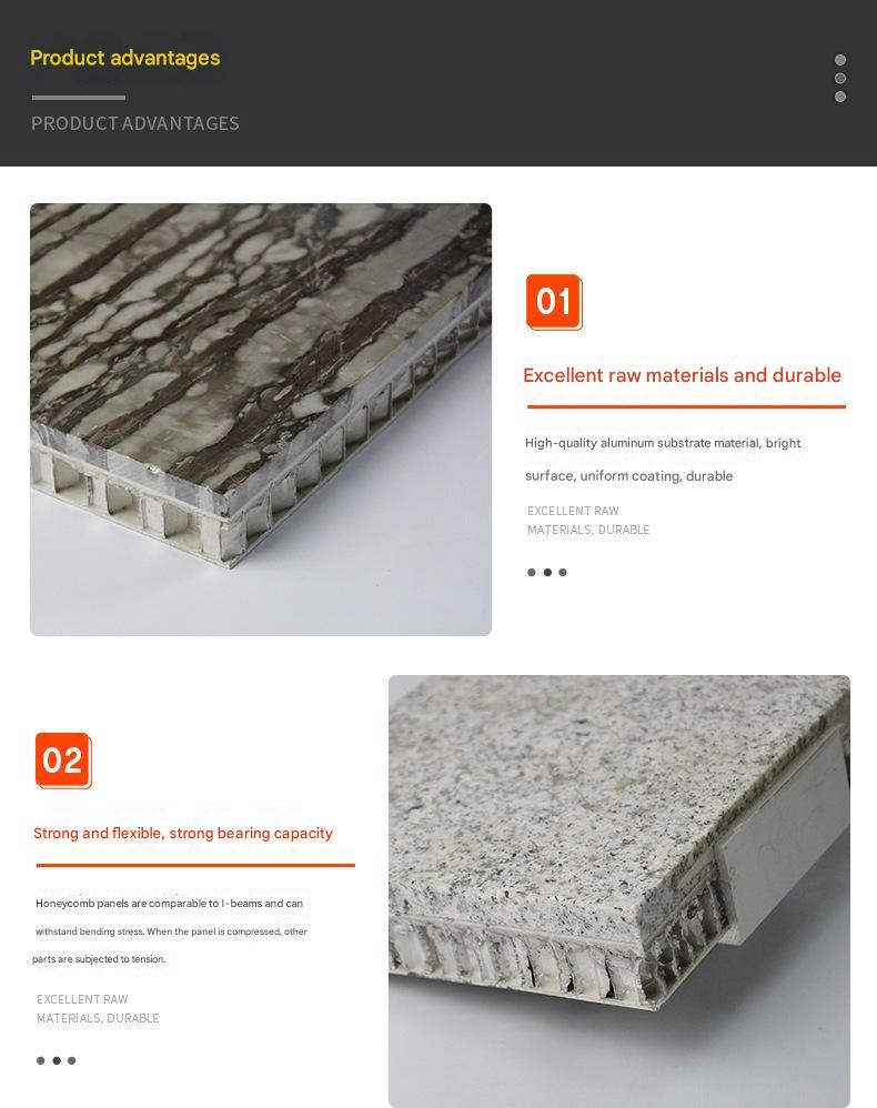 Villa Exterior Cladding Marble Aluminium Composite Panel Honeycomb Fireproof Anti-Static Contemporary Wall Material