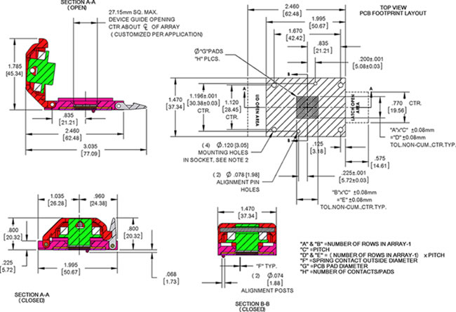 Customizable BGA Test Socket Housing Machining Center Probe Test Socket for High-Frequency Devices