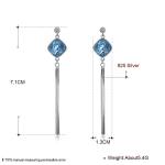 7.1cm 0.19oz Sterling Silver Jewelry Earrings Unisex Tassel Drop Earring SGS