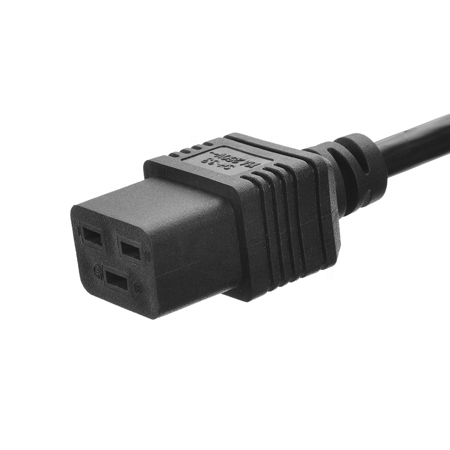 Network SDK UK BS Standard C5 C19 Connector 3 Pin Line Lead Strip Wire Power Cord 3 Prong Ac Cord Supply IEC Cable Black