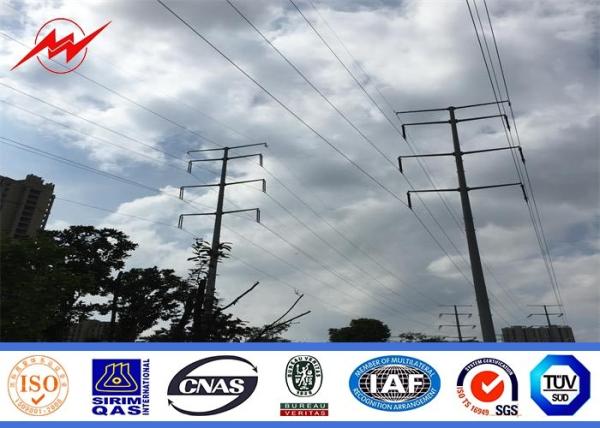 Electricity Utilities Q345 Shockproof Galvanized Steel Utility Poles 3mm