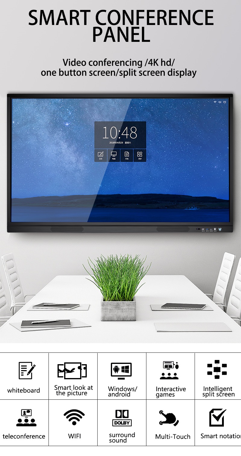 All In One 85" 1080P Digital Interactive Whiteboard For Classroom